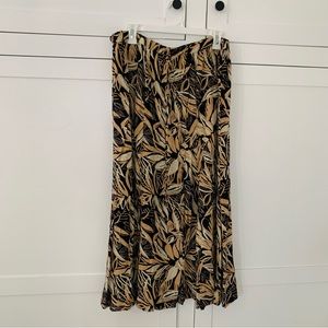 Notations Woman Brown Floral Midi Skirt Size 2X
